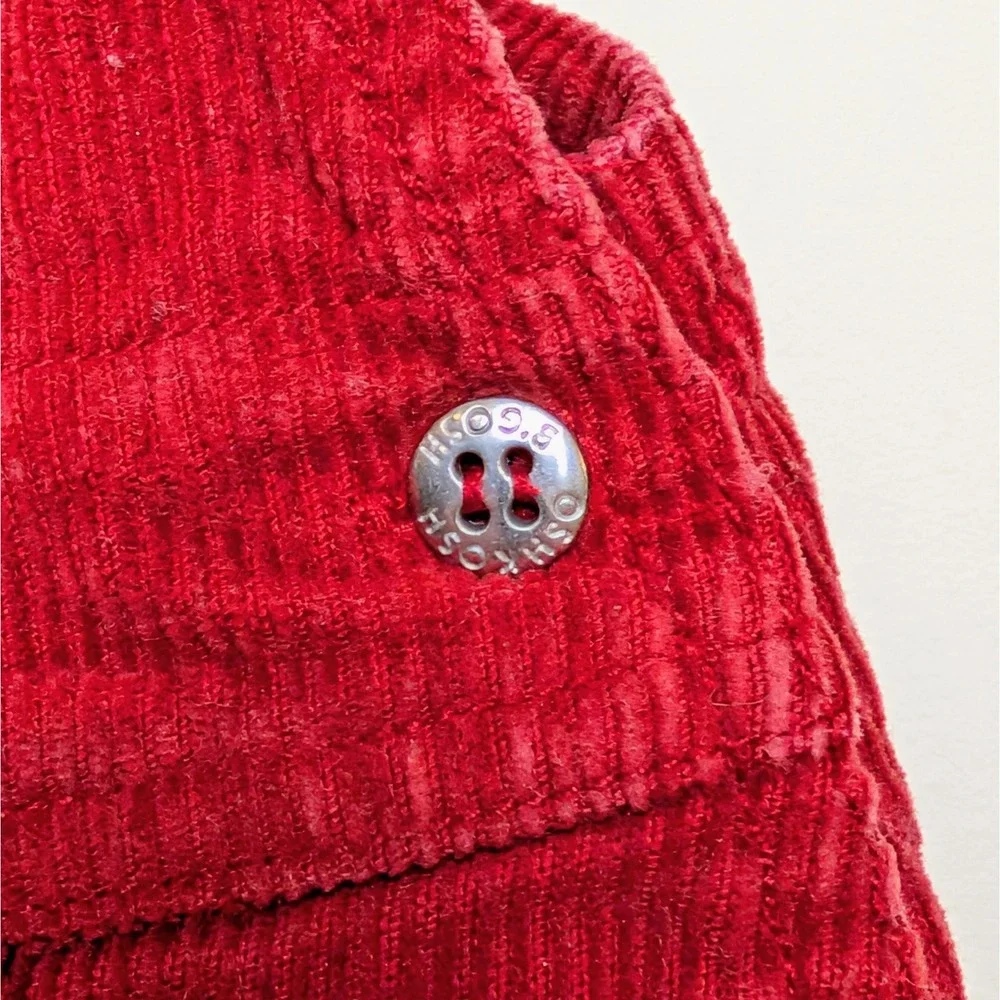 Vintage Osh Kosh Baby Bgosh‎ Corduroy Penguin Overalls Y2K Red Size 3-6 Months